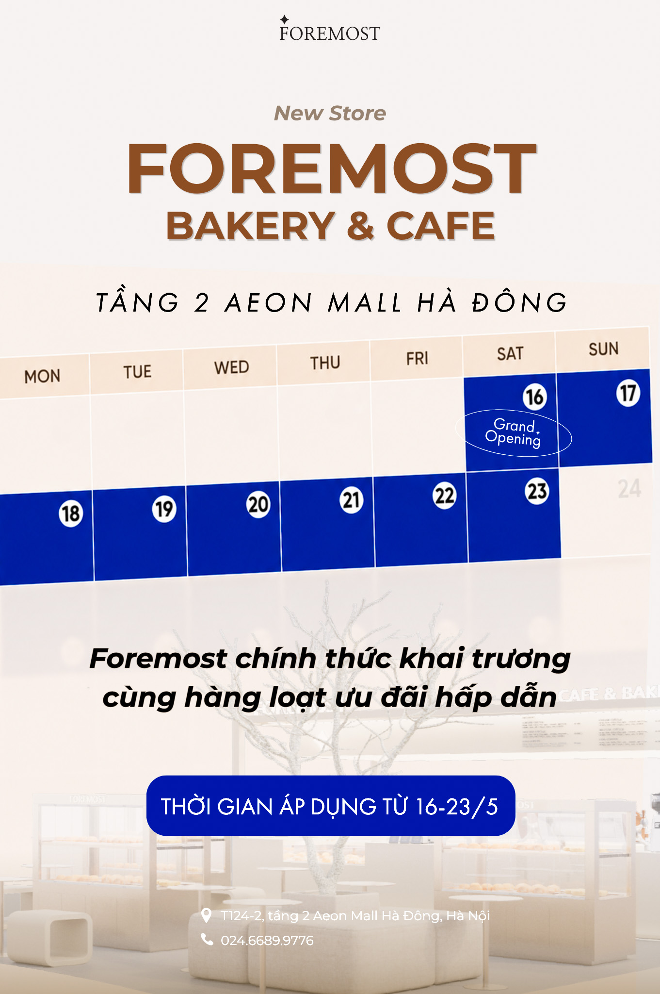 Ti&ecirc;u đề ảnh: Lịch ưu đ&atilde;i khai trương Foremost AEON Mall H&agrave; Đ&ocirc;ng